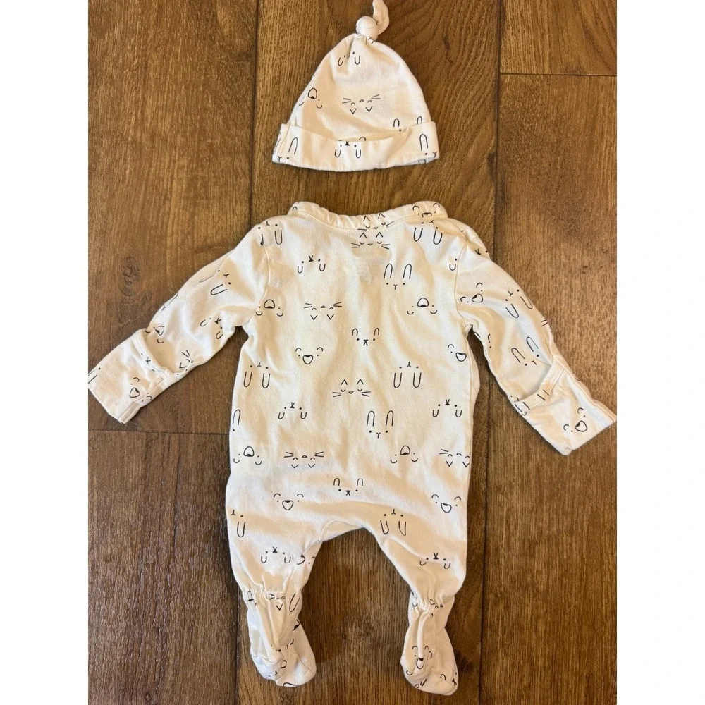 Mighty Goods Baby Outfit Girl Preemie Clothes‎ Hat Cat Bunny Face Footed Set Lot